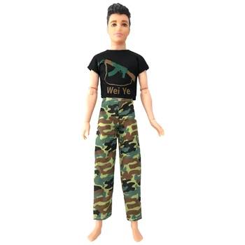 1 Takım Moda Asker Üniforma Ken Bebek günlük kıyafetler Erkek Bebek Aksesuarları Kıyafet gündelik giyim Ev Giyinmek Oyuncaklar