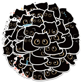 10/40 Adet Siyah Kedi Sevimli Çıkartmalar Karikatür Graffiti Çıkartmaları Bavul Dizüstü Gitar Kaykay Çıkartmalar Çocuk Oyuncakları