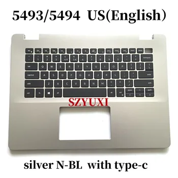 100 % Yeni ABD İngilizce Inspiron 5493 5494 Laptop Palmrest Klavye Meclisi gümüş N-BL C tipi 3WK2R 12KJP