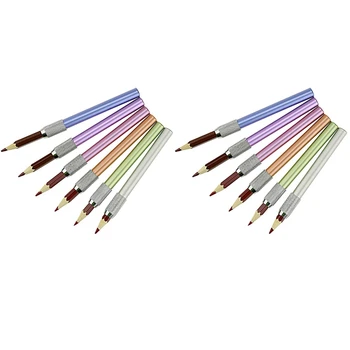 12 ADET Metal Renk Çubuk Tek Uçlu Kalem Genişletici Kalem Genişletici Kalem Yuvası Kalem Uzatma Kalem Kutusu