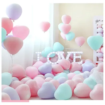 12 inç Kalınlaşmış Çift Katmanlı Kalp Lateks Pembe Aşk Balonlar İlk Doğum Günü Kız Parti Ülke Düğün Cinsiyet Reveal Bebek Duş