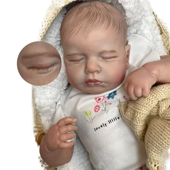 19 İnç Loulou 3D Paintedn Güzel Bebe Reborn Bebek bonecas ınfantil meninas Hediyeler reborn Bebe günah pintar muñeca bebe reborn