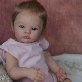 19 İnç Yeniden Doğmuş Bebek Bebek Çayır Kız Bebe Reborn Bonecas 3D Cilt Görünür Damarlar Koleksiyon Sanat oyuncak bebekler Hediye NPK