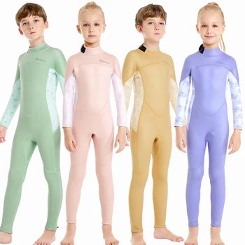 2 / 3mm Kalın Wetsuit Çocuklar için Sörf Neopren dalgıç kıyafeti Çocuk Termal Tüplü Mayo Soğuk su mayosu Sıcak Tutmak