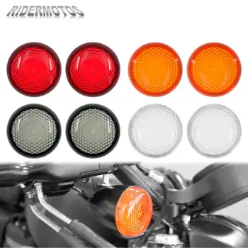 2 Adet Motosiklet Dönüş sinyal ışığı lens kapağı ABS Kırmızı Duman Turuncu Harley Touring FLHT FLHX FLHR Softail FL Dyna Sportster XL