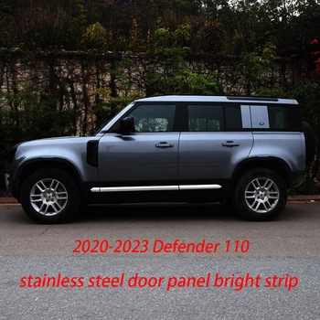 20-23 yıl Land Rover Defender Kapı Kenar Şeridi Vücut Trim Şerit Paslanmaz Çelik Kapı Plakası Krom Şerit 110 Özel Aksesuarlar f