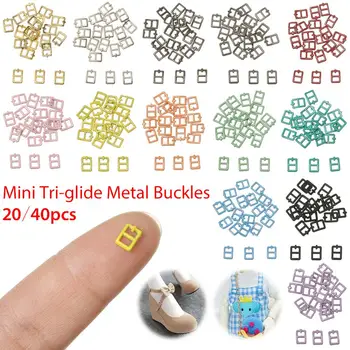 20/40 Adet Mini Tri-glide metal tokalar 2.5 mm Ultra küçük Kemer Tokası oyuncak bebek giysileri Düğmeler Ayakkabı Toka Bebek Giyim Aksesuarları