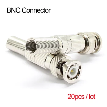 20 adet BNC Konnektör Erkek Sıkıştırma Koaksiyel CCTV Kablo Konnektörleri BNC Yalıtım Konnektörü güvenlik kamerası Gözetim Sistemi Seti