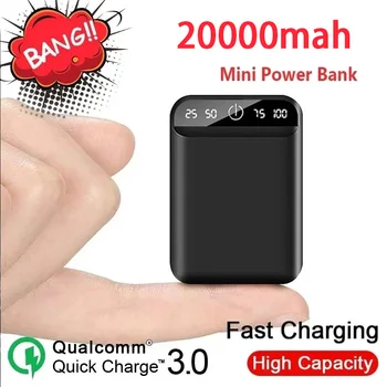 20000mAh mobil güç bankası taşınabilir cep telefonu hızlı şarj cihazı dijital ekran USB şarj harici pil paketi Android için