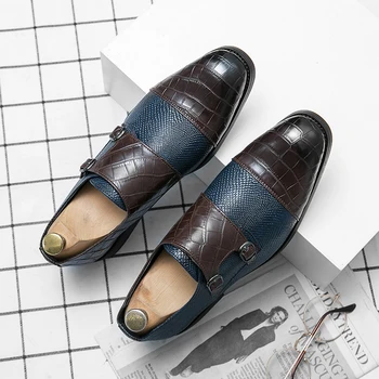 2021 Klasik Timsah Desen İş düz ayakkabı Erkekler Tasarımcı Resmi Elbise deri ayakkabı erkek Loafer'lar Noel parti ayakkabıları