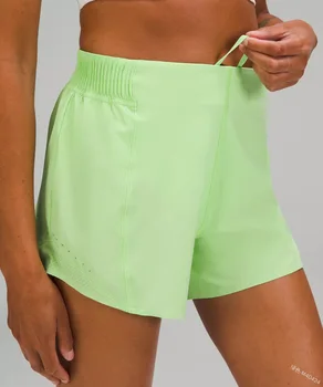 2023 İlkbahar Yaz kadın Yüksek Bel İpli Düz Şort Rahat Moda Düz Renk Dikiş Egzersiz Koşu Pantolon