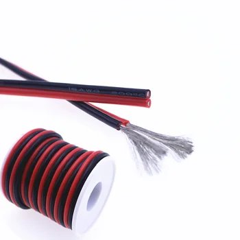2pin yüksek kaliteli ekstra yumuşak silikon tel 24AWG 22 20 18 16 14 12awg yüksek sıcaklık dayanımı kırmızı + siyah silikon kablo