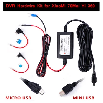 3.2 m 12v-24v için 5v 2.5 A Mini mikro USB araç içi kamera şarj adaptörü Kamera Sert Tel DVR Hardwire Kiti için XiaoMi 70Mai YI 360