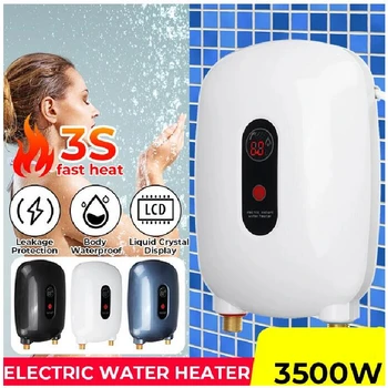 3500W elektrikli sıcak su ısıtıcı 3 saniyelik Ev anında su ısıtma Tankless banyo duş ısıtıcı Sıcaklık Kontrolü