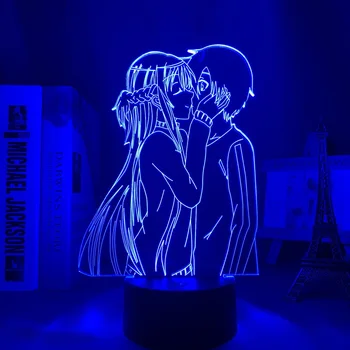 3d Anime Lamba Sword Art Online için yatak odası dekoru Başucu Gece Lambası Doğum Günü Hediyeleri için Kadın Erkek Konosuba Manga Led Gece Lambası