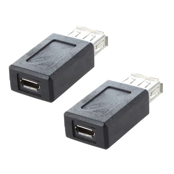 3X Siyah USB 2.0 Tip A Dişi Mikro USB B Dişi adaptör Fiş Dönüştürücü