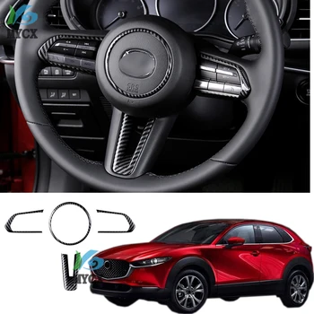 4 adet Mazda CX30 CX-30 2020 2021 Araba ABS Krom İç direksiyon Anahtarı Düğmesi Paneli Kapak Trim Çerçeve Dekorasyon