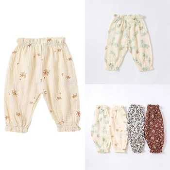 4 Boyutları Yürüyor Boy Kız yazlık pantolonlar Pamuk Bebek Pantolon Çok desen Tasarım Hafif Pantolon Bebek Erkek Kız için