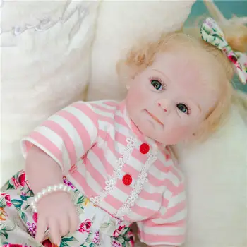 50 CM Gerçekçi Bitmiş Bebe Reborn El Yapımı Bez Vücut Silikon Vinil Yenidoğan Bebek Bebek Oyuncak Kızlar İçin noel hediyesi