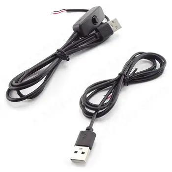 5V DC 2 pin 1M USB Uzatma Kablosu Konektörü güç kaynağı Kablosu LED cips ışık 501 on / off Anahtarı Elektrik LED Aydınlatma İçin M20