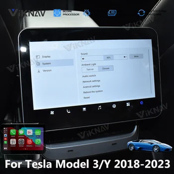 8 inç Tesla Modeli 3 / Y 2018-2023 Arka Multimedya oyuncu dokunmatik ekranı Akıllı Klima Paneli Ekran Stereo Pano