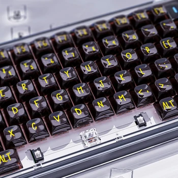 82 Tuşları Kristal Şeffaf Keycaps Mekanik Klavye Sıcak Swap Çift ISSP Dilsiz Tam anahtar Eksen RGB arkadan aydınlatmalı Klavye Tuş oyun klavyesi
