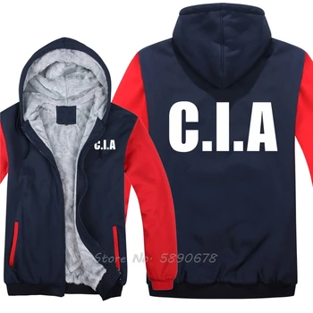 ABD CIA Hoodies Kalınlaşmak Kış CIA Erkekler Kış Kalın Tutmak Sıcak Hoodies Tişörtü Ceketler Streetwear