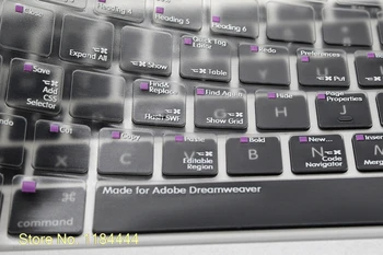 Adobe Dreamweaver Kısayol Kısayol Tuşu Fonksiyonel TPU Arkadan Aydınlatmalı Klavye Kapak Cilt Koruyucu İçin Macbook Pro Air 13 15 ABD