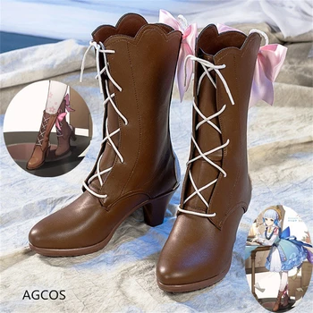 AGCOS Oyunu Genshin Darbe Kamisato Ayaka Cosplay Ayakkabı Kadın Çizmeler
