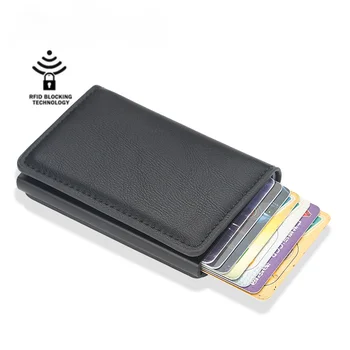 Alüminyum Metal Kredi İş Mini Kart Cüzdan 2022 Erkek Kadın akıllı cüzdan İş kart tutucu Rfıd Cüzdan Dropshipping