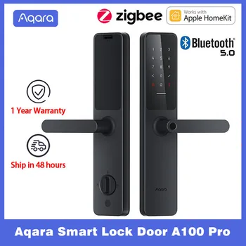 Aqara Akıllı Kilit Kapı A100 Pro Zigbee Akıllı Ev NFC Parmak İzi 7 Kilidini Yolları Mijia Homekit APP Xiaomi iPhone Apple İçin İzle