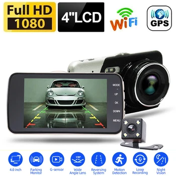 Araba dvr'ı WiFi Full HD 1080P Dash kamera Dikiz araç kamerası Video Kaydedici Gece Görüş Otomatik Dvr Dashcam GPS Araba Aksesuarları