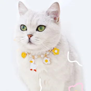 Ayarlanabilir Pet İnci Kolye Yaka Kedi Aksesuarları Kedi Kolye Sevimli Güzel Kalp Sphynx Kedi Yaka Yavru Köpek Kitty Takı