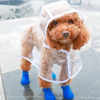 Açık Ceket Köpek PU Yağmurluk Şeffaf Hoodies Pet Köpek Giysileri Küçük Köpekler için Giyim Chihuahua Su Geçirmez Giyim XS-XXL