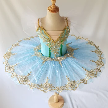 Bale Tabağı Tutu dans kostümü Çocuk Çocuk Kız Mavi Pembe Gözleme Tutu Profesyonel bale kostümü s Cadılar Bayramı Partisi