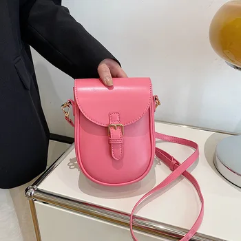 Bayanlar Cep Telefonu Çantası Flip Toka Açılış askılı çanta Mini PU Deri Omuz askılı çanta Kız Cep Telefonu Çantası Çanta