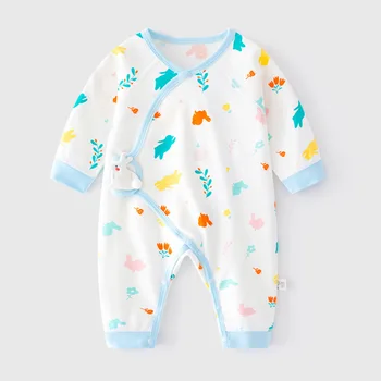 Bebek Pijama Saf Pamuk Tek parça Giysi Uzun kollu Yenidoğan Bebekler Erkek ve Kız Süper Sevimli klimalı Giysi