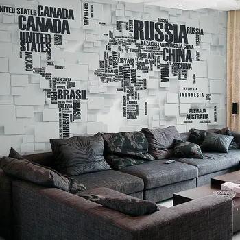 beibehang Özel duvar kağıdı 3d tuğla duvar resimleri kişiselleştirilmiş harfler dünya haritası duvar kağıdı oturma odası TV arka plan duvar kağıdı duvar resimleri