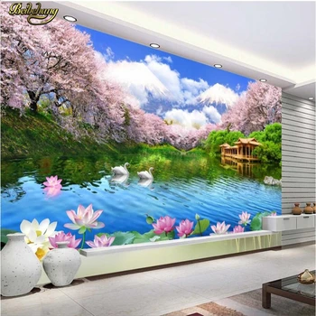 beibehang Özel Fotoğraf Duvar Kağıdı Duvar Kağıdı Çok Güzel Yüksek Çözünürlüklü Sakura TV Duvar Backgroundl papel de parede