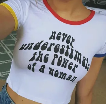 BKLD Yaz Moda Kırpma Üstleri Mektup Baskı Kısa Kollu O-Boyun T gömlek Kadınlar Seksi Kısa Tees Casual 90s Serin Kızlar Pamuk Tshirt