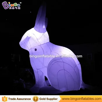 Canlı Paskalya 4.5 metre yüksek LED aydınlatma şişme tavşan renk değiştiren oyuncak tavşan dekorasyon için