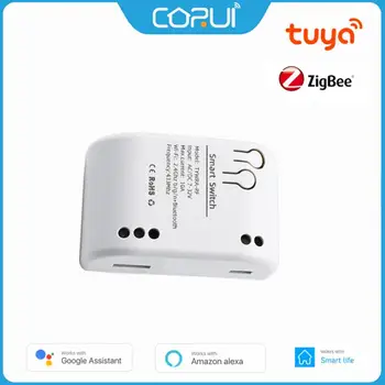 CORUI Tuya Zigbee 1CH RF akıllı Anahtar Garaj Kapısı Alıcısı 7 - 32V AC DC RF433 ışık anahtarı İle Çalışmak Akıllı Yaşam Alexa Google Ev