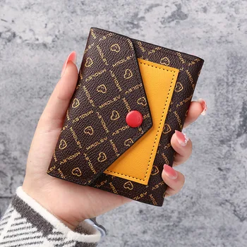 Deri Küçük Cüzdan Kadın Lüks Marka Tasarım Ekleme küçük cüzdan Çantalar Kadın Kısa Sikke Fermuarlı çanta Kredi kart tutucu