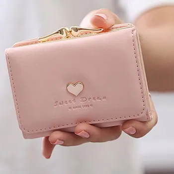 dhl veya ems tarafından 50 adet moda Kore Tarzı PU Deri Kadın Cüzdan Güzel küçük cüzdan kart tutucu bozuk para cüzdanı