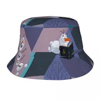 Disney Dondurulmuş 2 Olaf Mor Kova Şapka Yaz Plaj Tatil Kaçış Şapkalar Balıkçılık Kapaklar Açık Unisex Bob Hafif