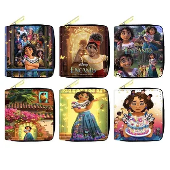 Disney Encanto Karikatür Kadın küçük cüzdan PU Deri Küçük bozuk para cüzdanı Kredi Kartı Kılıfı Kızlar İçin Portefeuille doğum günü hediyesi