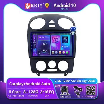 EKIY T900 8G 128G Android Otomatik VW Volkswagen Beetle 2000 - 2012 İçin Araba Radyo Multimedya Oynatıcı GPS Navi Stereo Araba 2din DVD
