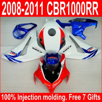 Enjeksiyon Kalıp kaporta kiti Fit Honda CBR1000RR 08 09 10 11 Beyaz Kırmızı Mavi Fairings Set CBR 1000 RR 2008-2011 QC12