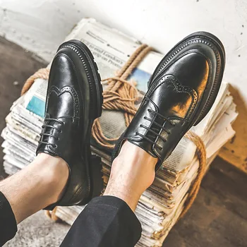 Erkek ayakkabıları İlkbahar Ve Sonbahar Yeni Moda Trendi Nefes Olgun Sedate İş Eğlence Büyük Boy Ayakkabı