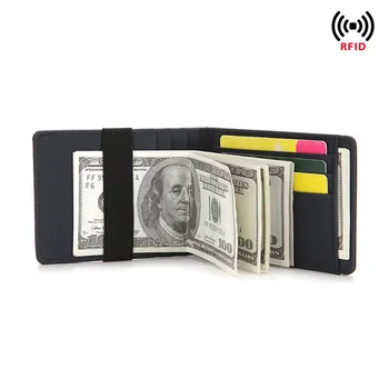 Erkek kredi kart tutucu Minimalist RFID Engelleme Cüzdan kart tutucu İnce Cüzdan RFID Engelleme Erkekler Güvenli Suni Deri Çanta Cüzdan